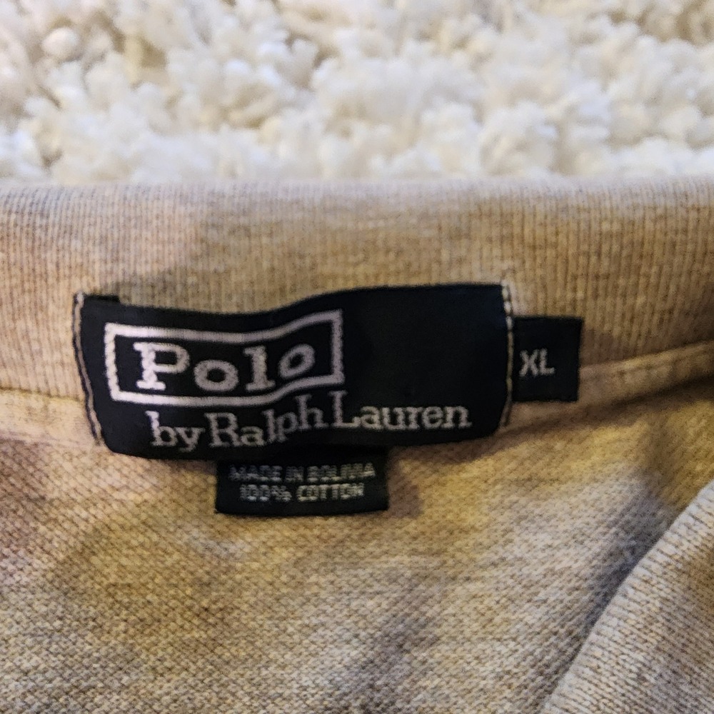 Polo by Ralph Lauren Mens XL Tan Short Sleeve Polo Shirt Casual - Picture 2 of 7
